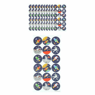 AUTOCOLANTES FUN - ESPA&Ccedil;O / VIAGEM ESPACIAL - 18 AUTOCOLANTES POR FOLHA (10 ud.)