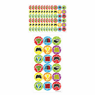 Autocolantes Gamer Fun - 10 Folhas de 18 Autocolantes