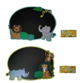 Quadro Negro Animais Selvagens com Gizes - Expositor 24 un.