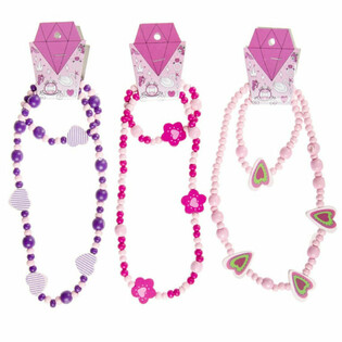 Conjunto de Colar e Pulseira de Madeira para Crian&ccedil;a (48 un.)