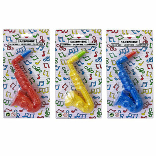 Saxofone de Brinquedo - 16 cm - Cores Sortidas - Pack de 12 em Cart&atilde;o