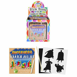 Expositor de Papel de Raspar M&aacute;gico Ecol&oacute;gico Super-her&oacute;is (108 un.)