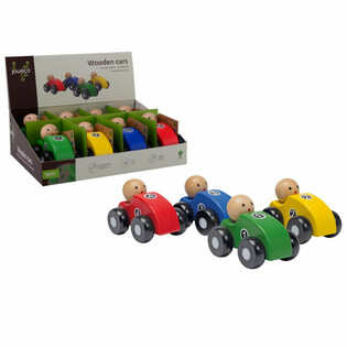Carros de Madeira JOUECO - Em Expositor (8 Unidades)