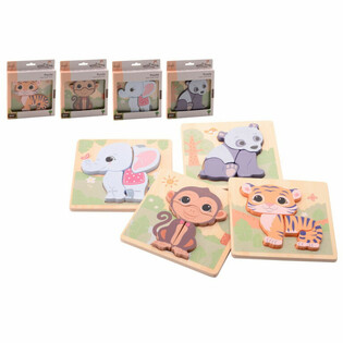 JOUECO - THE WILDIES FAMILY MIX PUZZLES DE MADEIRA - Desde 12 Meses (12 un.)