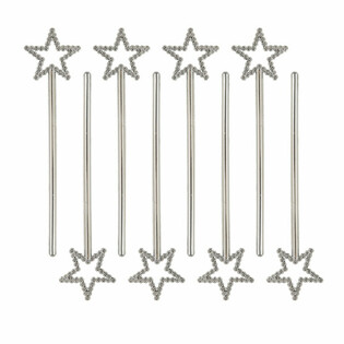 Varinha m&aacute;gica com estrela, 17 cm (1 embalagem de 8 un.)