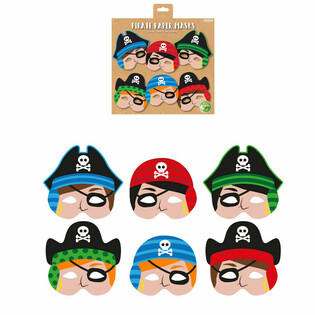 M&aacute;scaras de Pirata em Papel ECOL&Oacute;GICAS - 12 Unidades Sortidas