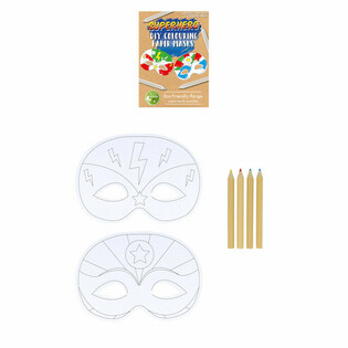 Máscaras de Super-Heróis Eco Friendly para colorir (12 unidades)