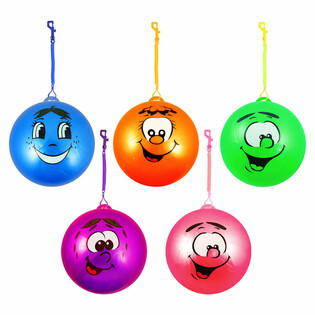 Bola Bungee Smiley com Cord&atilde;o El&aacute;stico &Oslash; 23 cm (24 un.)