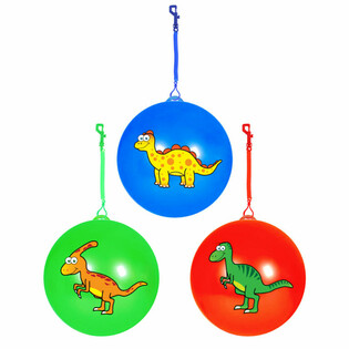 BOLA DINOSSAURO COM CORD&Atilde;O / BOLA BUNGEE &Oslash;23 Cm (24 unid.)