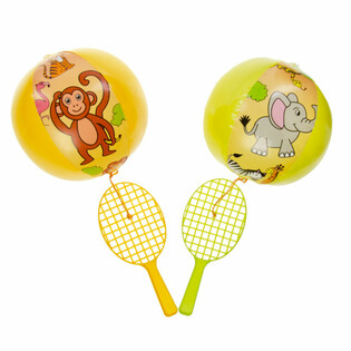 RAQUETE DE PADDLE COM BOLA - ANIMAIS DA SELVA (12 un.)