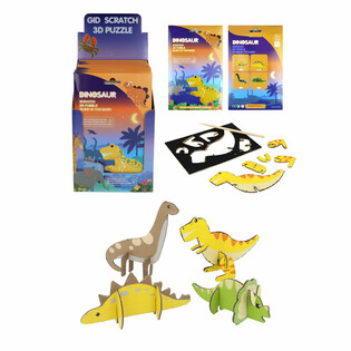 Puzzles de Dinossauros 3D SCRATCH - Expositor (18 unidades)