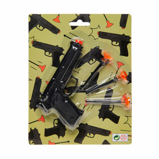 Pistola de brincar com 3 ventosas em blister (12 un.)