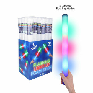 Bast&otilde;es de Espuma LED - Bast&atilde;o de Festa Multicolor em Display (24 un.)