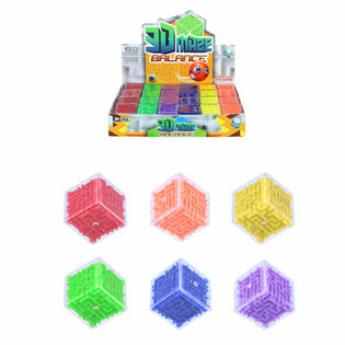 JOGO DE PACI&Ecirc;NCIA CUBO LABIRINTO COM BOLA EM DISPLAY (24 ud.)