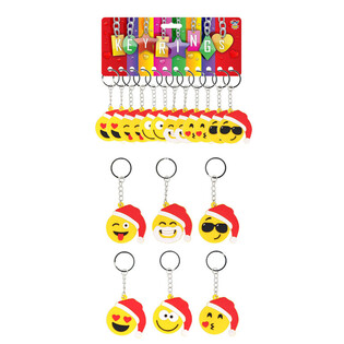 PORTA-CHAVES SMILEY DE NATAL (12 un.)