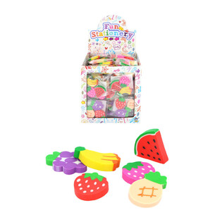 Conjunto de 3 Borrachas de Fruta em Expositor (144 un.)