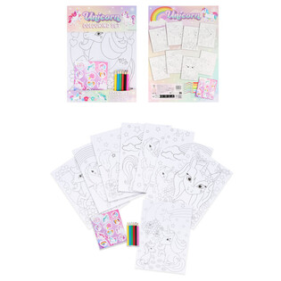 SET DE COLORIR GRANDE UNIC&Oacute;RNIO - 22x30x1 CM (12 un.)