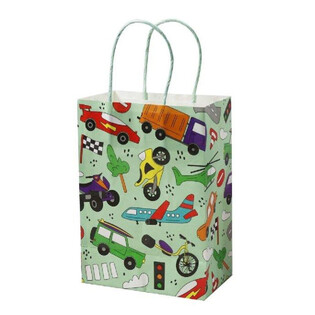SACO DE PRESENTE DE PAPEL - VE&Iacute;CULOS - Dim. 16x9x22 CM (12 unid.)
