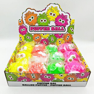 BOLA PUFFER COM OLHOS - 10CM - EM DISPLAY (12 un.)