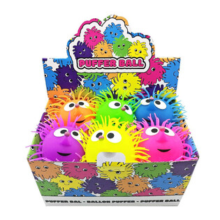 BOLA PUFFER COM OLHOS - 13CM - EM EXPOSITOR (12 un.)