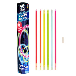 Pulseiras Luminosas Glow - 50 Unidades por Tubo (Expositor 12 un.)