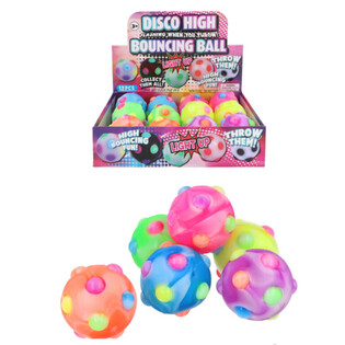 Bola Saltitante Luminosa Disco - 6cm - Expositor 12 un.