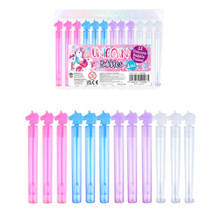 Mini varinhas de bolhas de sab&atilde;o Unic&oacute;rnio (Pack de 12 unid.)