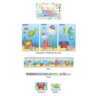 Set de escrita Sea Life de 5 pe&ccedil;as (24 un.)