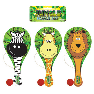 Jogo de Raquete com Bola e El&aacute;stico Animais da Selva (12 un.)