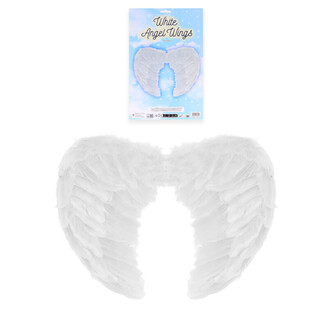 ASAS DE ANJO DE PENAS PARA ADULTOS - COR: BRANCO (12 un.)