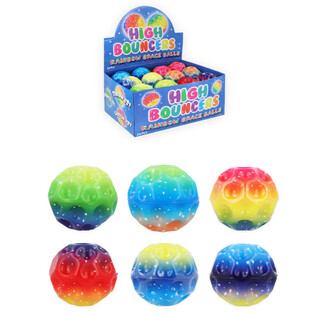 BOLAS SALTITONAS RAINBOW SPACE EM EXPOSITOR (24 un.)