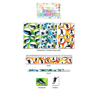 Conjunto de escrita futebol 5 pe&ccedil;as (24 un.)