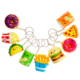 Porta-chaves Squishy Fast Food em Display (24 un.)