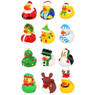 Mix Patinhos de Natal 6cm (12 unidades) - Brindes Festivos