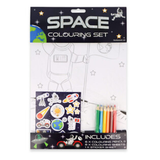 Conjunto de Colorir Espa&ccedil;o - Inclui L&aacute;pis e Autocolantes (12 un.)