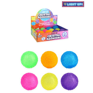 BOLA SALTITONA DE CRISTAL LUMINOSA. DI&Acirc;METRO: 5 CM. - MIX DE CORES - EM DISPLAY (12 unid.)