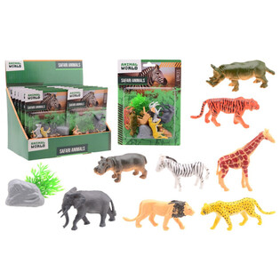 ANIMAL WORLD - CONJUNTO ANIMAIS SAFARI 10 PE&Ccedil;AS EM CART&Atilde;O - EM DISPLAY (12 un.)