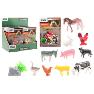 ANIMAL WORLD - Conjunto de Animais de Quinta 12 Pe&ccedil;as - em Display (12 un)