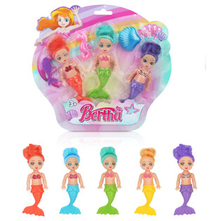 Conjunto de 3 Bonecas Sereia em Cart&atilde;o (6 sets)
