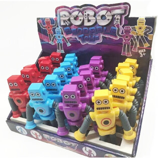 ROB&Ocirc;S DE BRINQUEDO FLEX&Iacute;VEIS - MIX DE CORES - EM EXPOSITOR (24 un.)