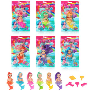 BONECA DE SEREIA MERMAID EM SACO DE PRESENTE - CORES MIX (24 un.)