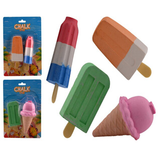 2 Giz de Cal&ccedil;ada Grandes em Forma de Gelado (12 un.)