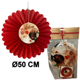 LEQUE DECORATIVO DE SINTERKLAAS &Oslash;50 CM - DOBR&Aacute;VEL (6 unid.)