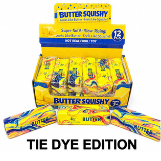 RAGE - SQUISHY BUTTER / MANTEIGA - MODELO: TIE DYE - SLOW RISING - Dim. 13x4x4 cm - EM DISPLAY (12 un.)