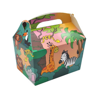CAIXA MENU MODELO: ANIMAIS DA SELVA - 18.5x12x19 CM - FOODBOX - KIDSBOX (24 un.)