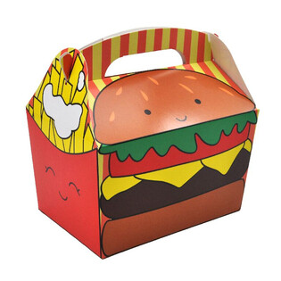 MENUBOX MODELO: HAMB&Uacute;RGUER & BATATAS FRITAS - Dim. 18.5x12x19 CM - FOODBOX - KIDSBOX (24 un.)