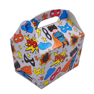 CAIXA DE MENU SUPER-HER&Oacute;I: 18.5x12x19 CM - FOODBOX - KIDSBOX (24 un.)