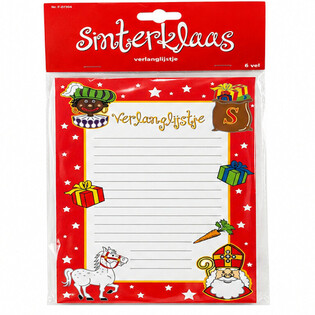 LISTAS DE DESEJOS DE SINTERKLAAS - 6 FOLHAS POR EMBALAGEM (1 un.)