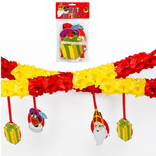 Grinalda Sinterklaas e Piet com pendentes - 4 m (6 un.)
