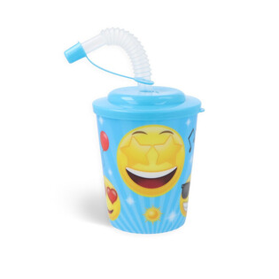 COPO DE BEBIDA / GELADO COM PALHINHA - SMILEY (12 un.)